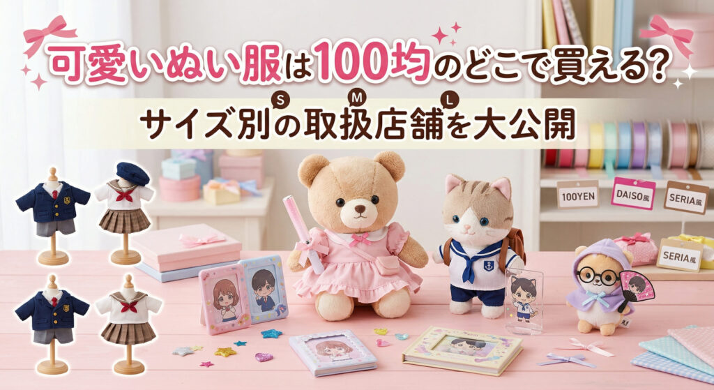100均で買った可愛いぬい服を使って推し活している画像
