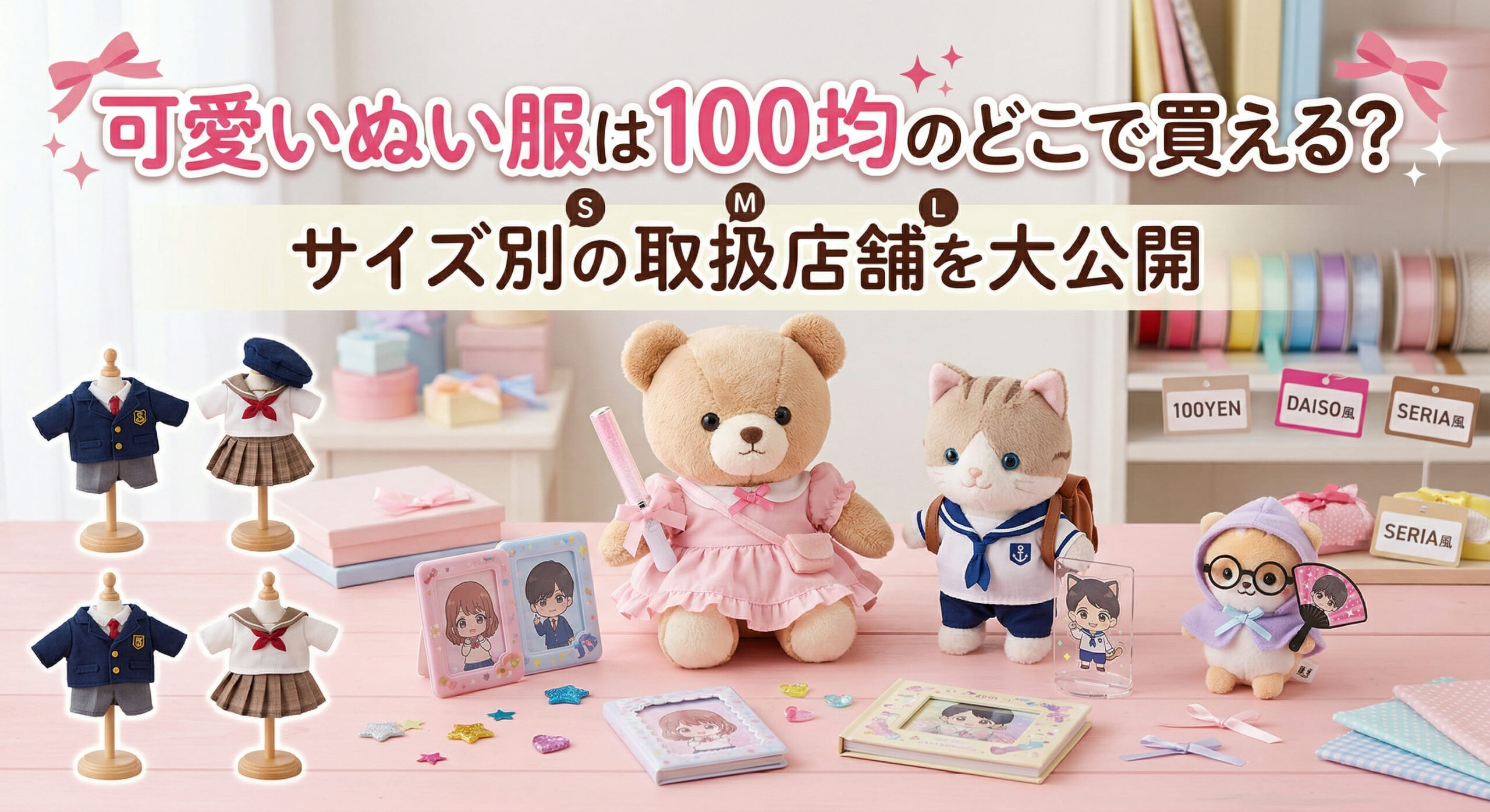 100均で買った可愛いぬい服を使って推し活している画像