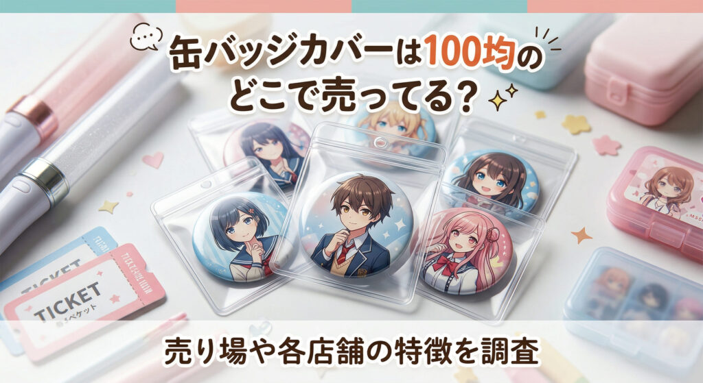 缶バッジカバーをセリアやダイソーで購入し推し活缶バッジを保護している画像