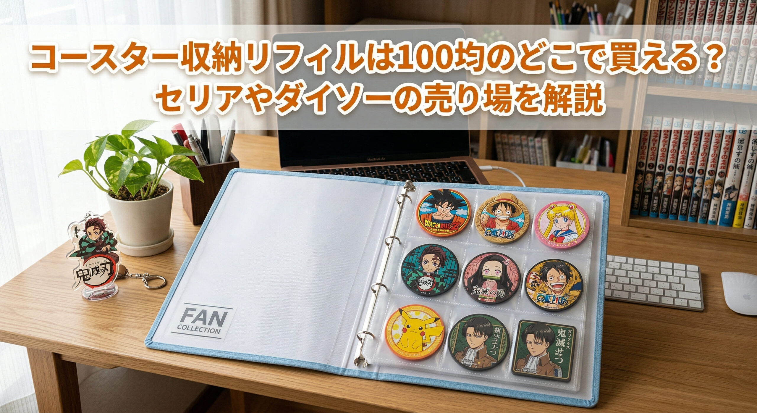 セリアやダイソーで購入したコースター収納リフィルを使ってお気に入りのコースターを収納