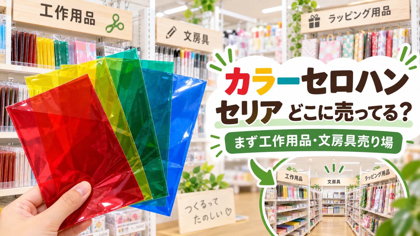カラーセロハンをセリアで探す売り場の目安